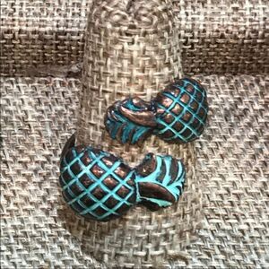 Pineapple Patina Bronze Open Adjustable Ring
